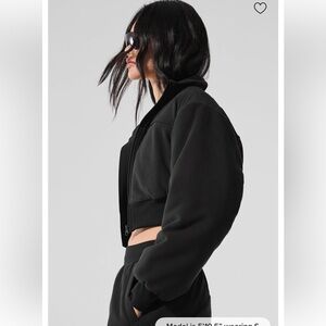ALO Yoga Black polar fleece Women's Cropped Jacket